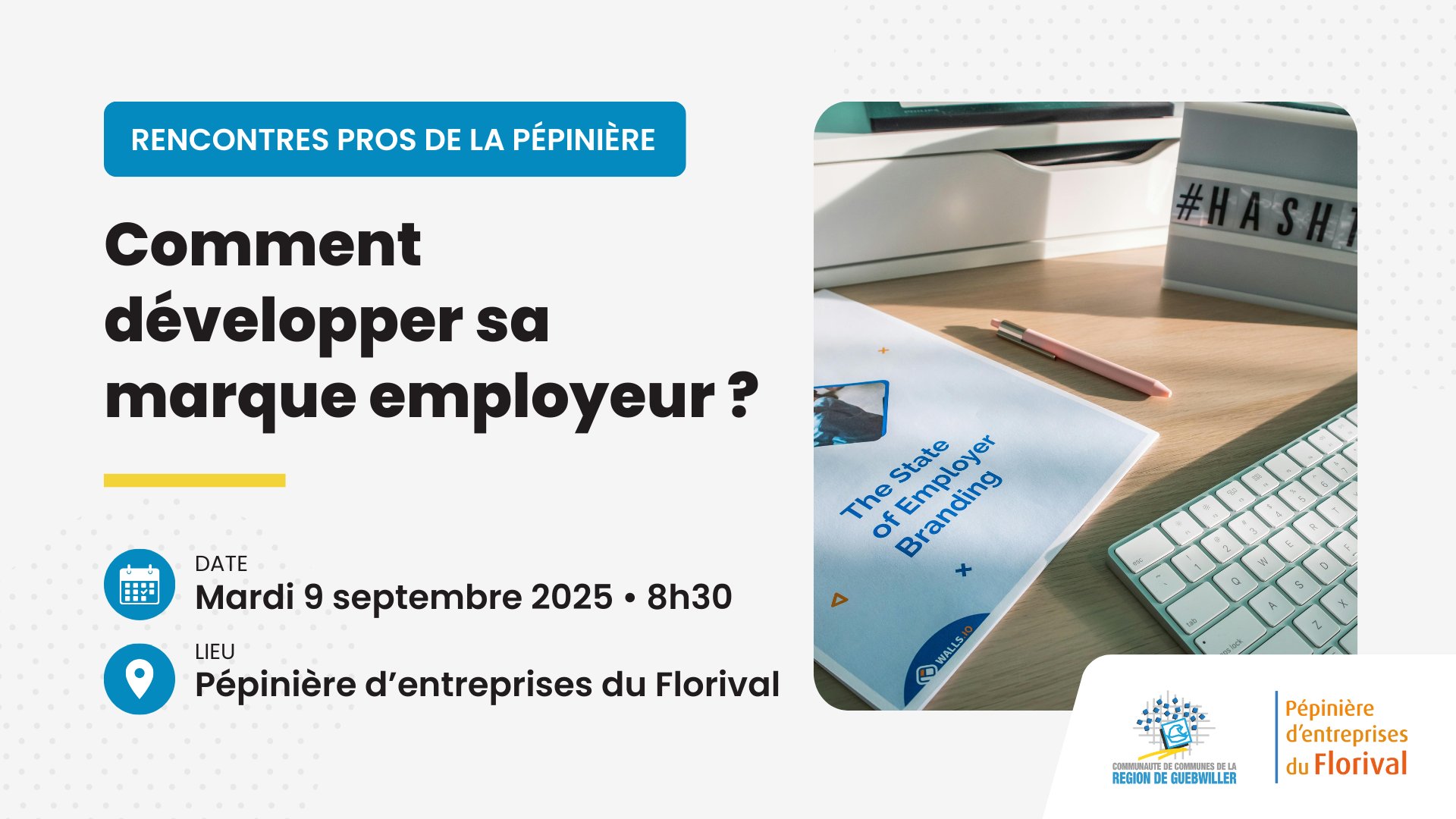 Affiche de l'exposition « L'Éloge des Vosges » au Château de la Neuenbourg. L'affiche présente en son centre une vieille photo en noir et blanc d'une route de montagne. Sur la photo, deux vaches marchent près de panneaux de signalisation routière. Autour de la photo, le fond est vert et des motifs graphiques bleus, rayures et grilles, sont présents. Le titre de l'exposition, les dates (du 19 juin au 26 octobre) et les informations du lieu sont écrits en blanc.