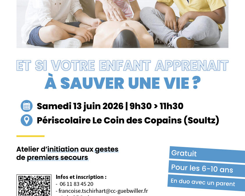 Et si votre enfant apprenait à sauver une vie ?
